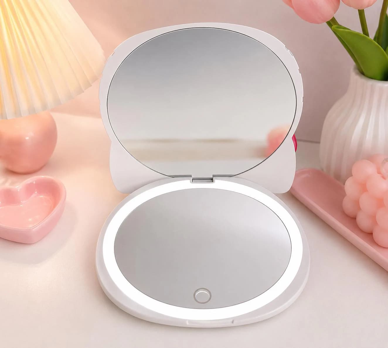Hello Kitty Rhinestone Mirror – Full Crystal Compact Mirror, Sparkly Cute Makeup Mirror, Glam Gift - image 4