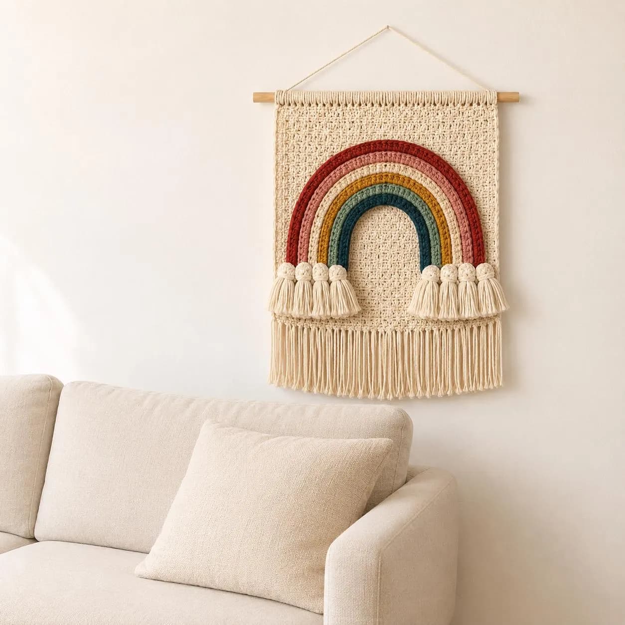Wall Hanging Crochet Pattern PDF, Rainbow Crochet Wall Hanging, Boho Nursery Wall Decor, Crochet Wall Art Pattern, DIY Home Decor - image 3