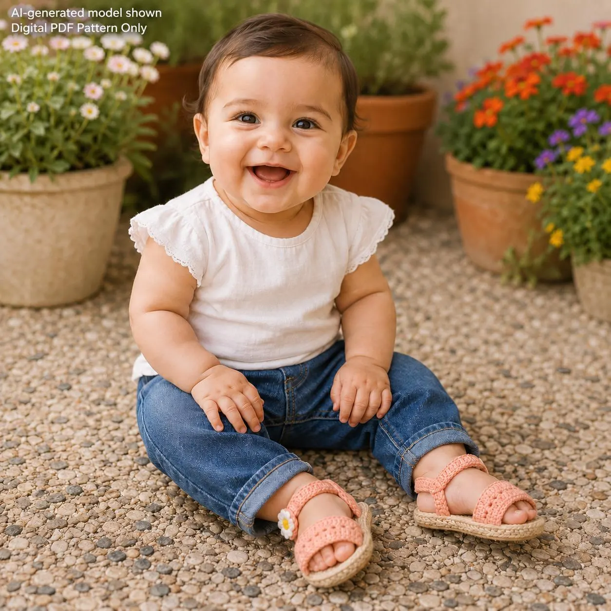 Crochet Baby Shoes Sneakers Pattern PDF, Baby Sandals Crochet Pattern, Summer Infant Footwear Tutorial - image 2