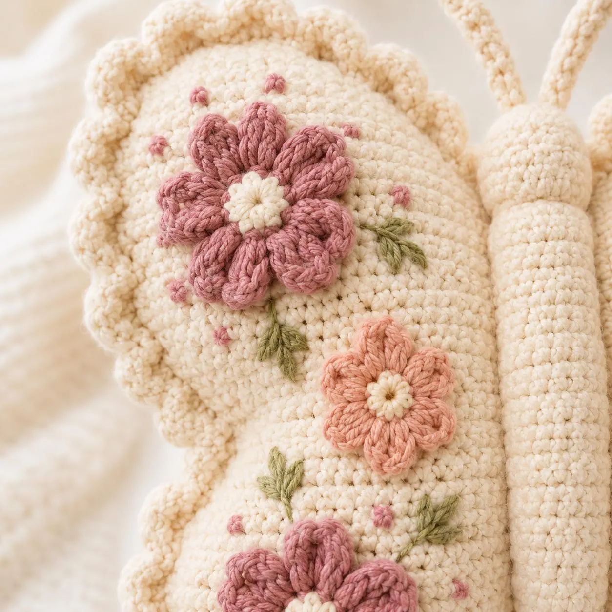 Crochet Butterfly Pillow Pattern PDF, Floral Stuffed Cushion with Visual Guide, Amigurumi Home Decor DIY Digital Download Tutorial - image 3