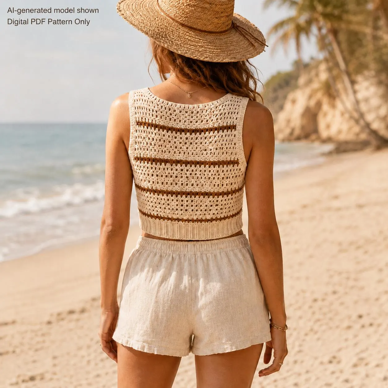 V-Neck Lace Crochet Top Pattern PDF, Boho Summer Lace Tank Top, Crochet Crop Top Pattern, Digital Download - image 4