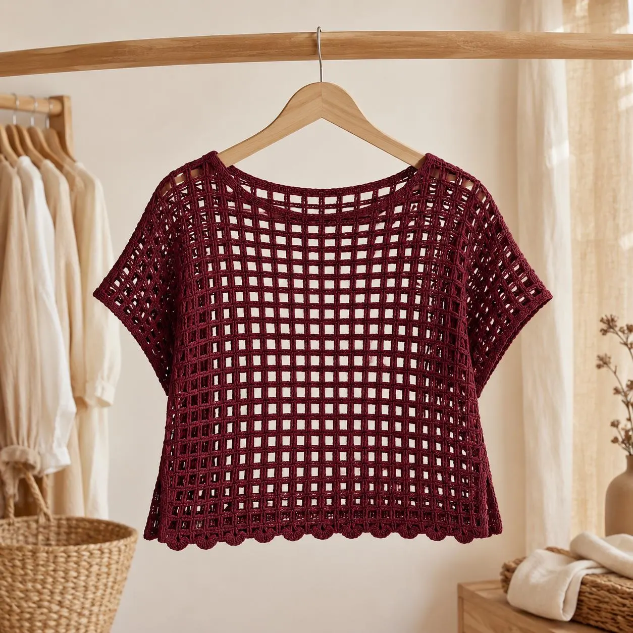 Crochet Mesh Top Pattern PDF, Easy Summer Cover Up, Boho Beach Crochet Tee Tutorial,Beginner Friendly Crochet Shirt,PDF download - image 5