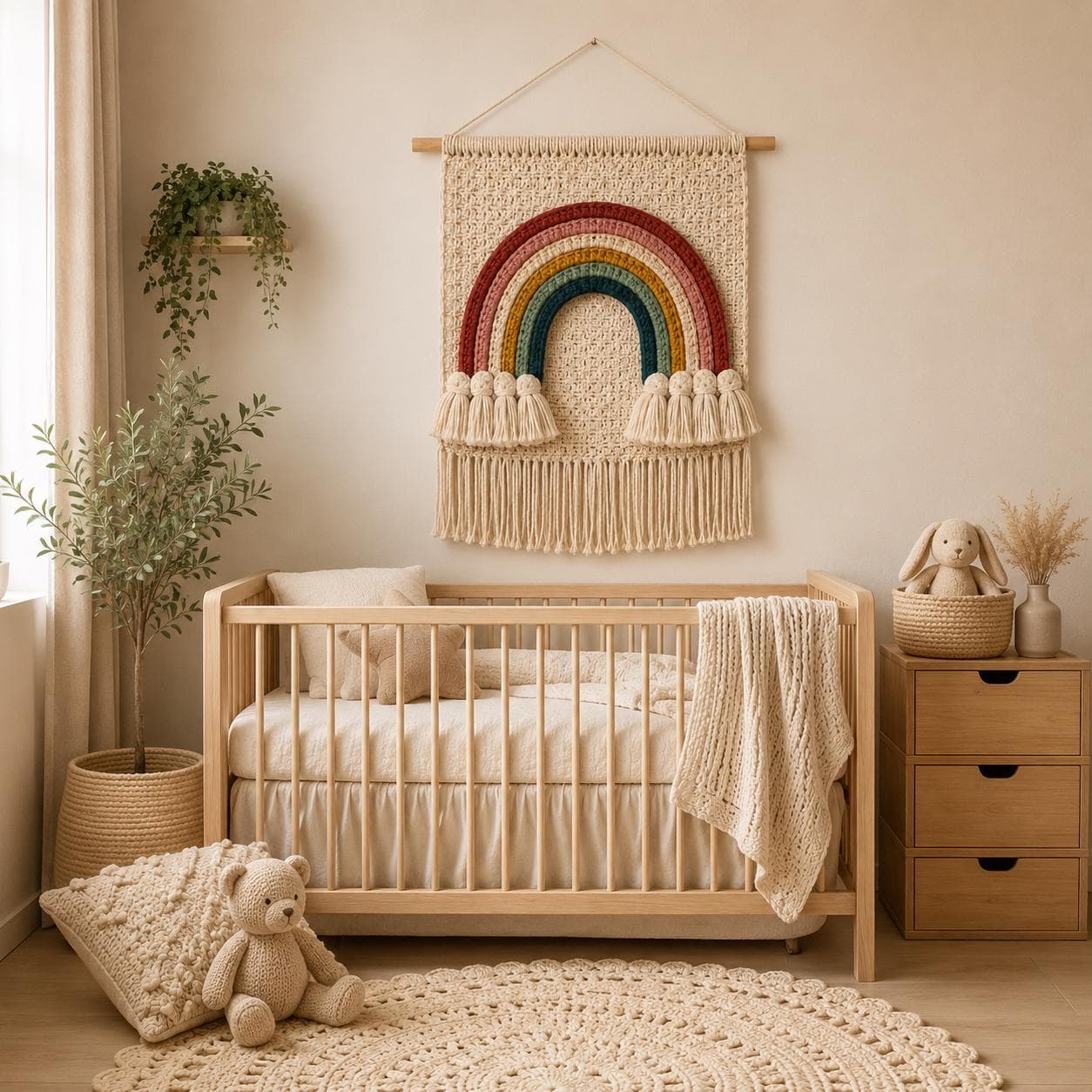 Wall Hanging Crochet Pattern PDF, Rainbow Crochet Wall Hanging, Boho Nursery Wall Decor, Crochet Wall Art Pattern, DIY Home Decor - image 4