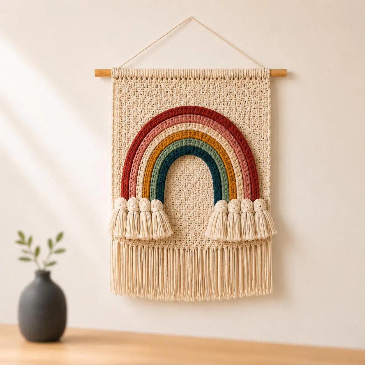 Wall Hanging Crochet Pattern PDF, Rainbow Crochet Wall Hanging, Boho Nursery Wall Decor, Crochet Wall Art Pattern, DIY Home Decor