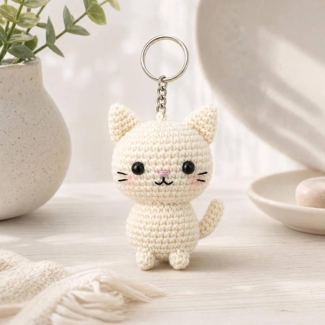 Keychain Cat Crochet Pattern PDF, Cat Keychain Crochet Pattern, Amigurumi Cat Keychain, Easy Beginner Pattern, Instant Download