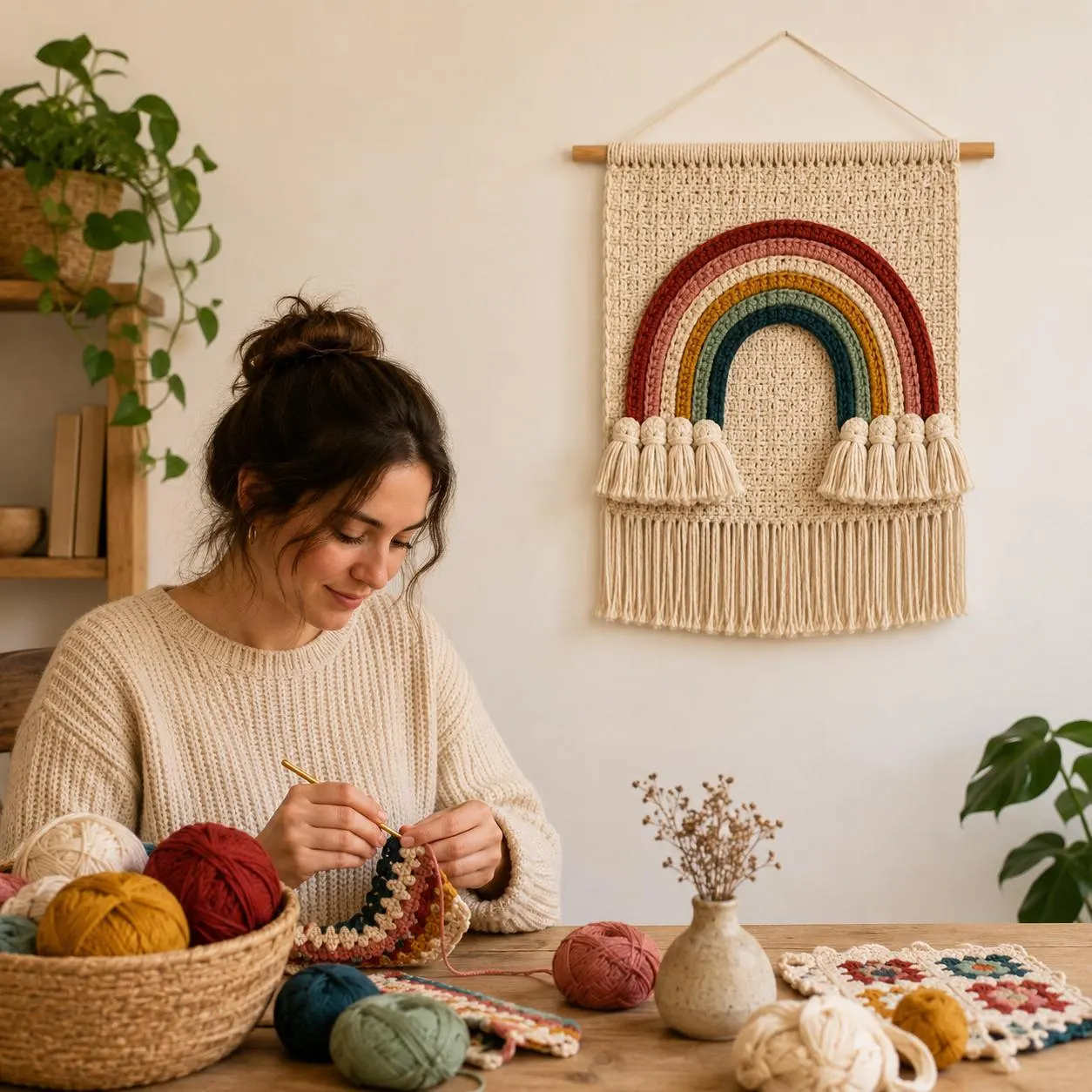Wall Hanging Crochet Pattern PDF, Rainbow Crochet Wall Hanging, Boho Nursery Wall Decor, Crochet Wall Art Pattern, DIY Home Decor - image 5