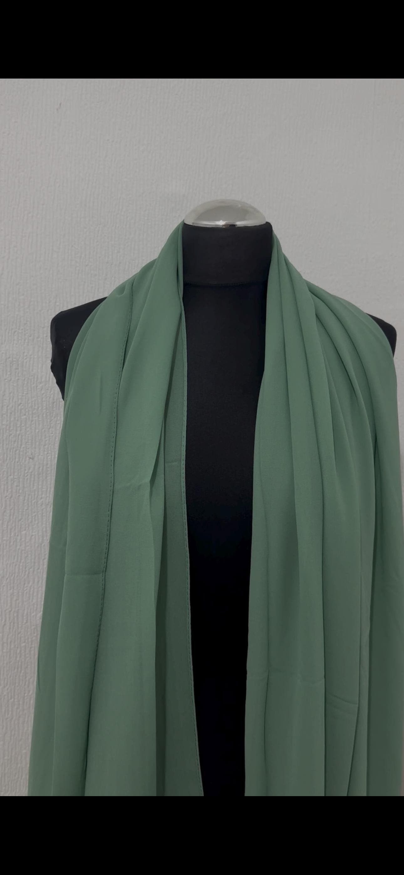 Crepe Hijab Scarf – Lightweight Soft Wrap – Solid Colour Shawl