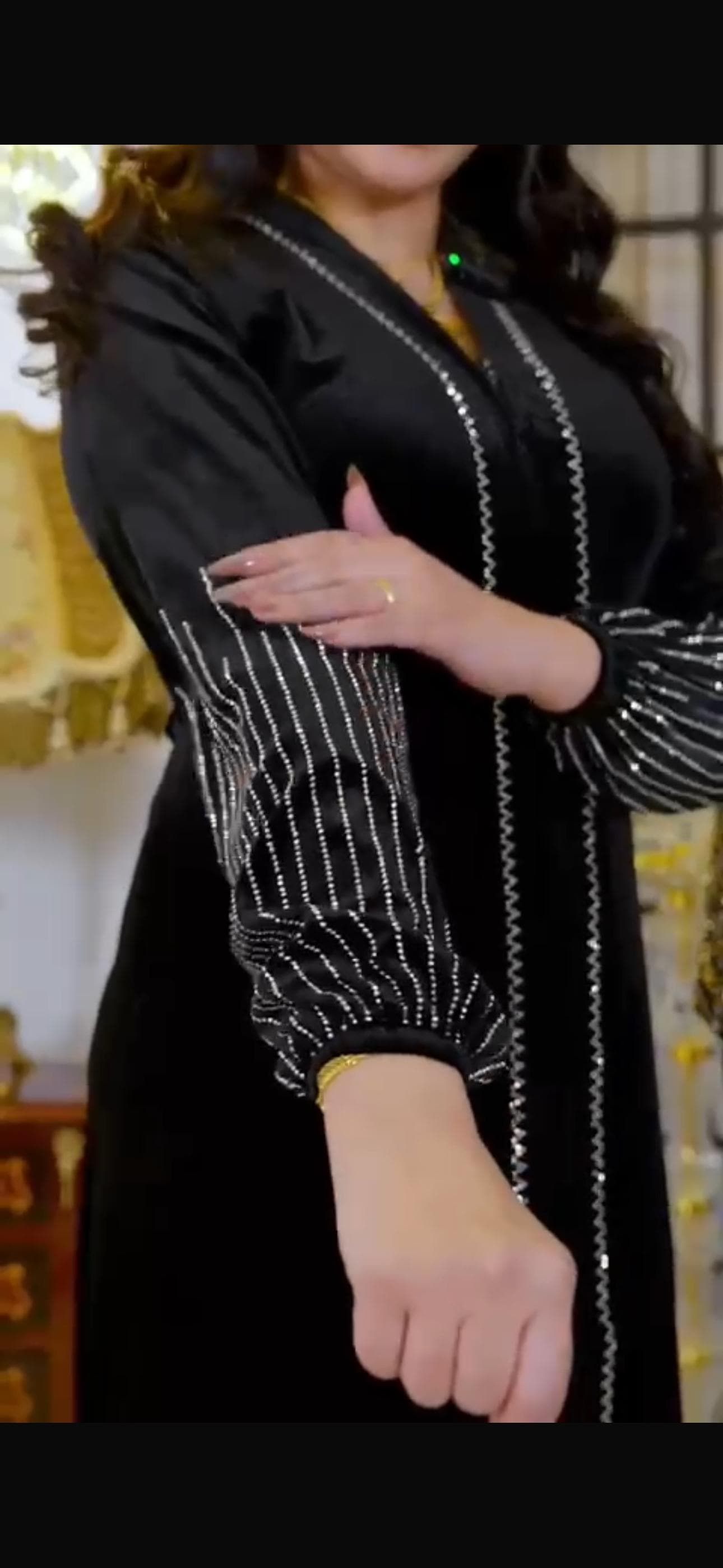 Luxury Black Kadifa Abaya | Dubai Style Velvet Abaya | Embroidered Sleeves | Modest Elegant Wear - image 5
