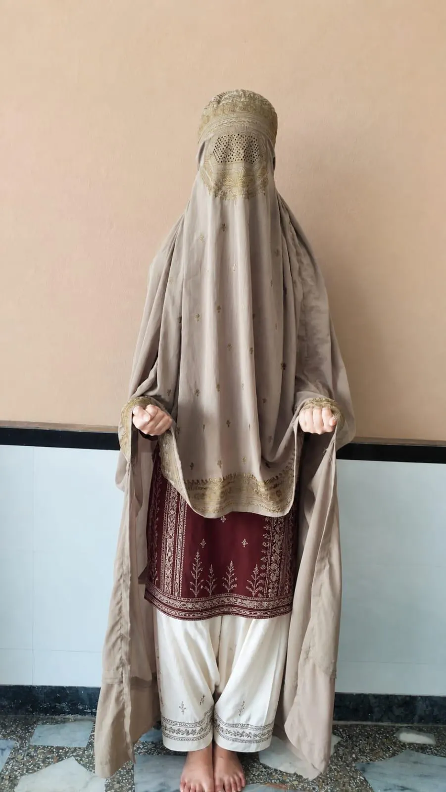 Traditional Afghan Chadaree with Embroidery | Pashtun Style Modest Islamic Wear - image 3
