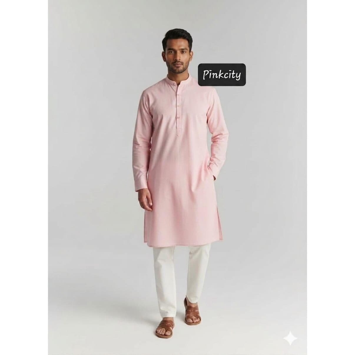 Men's Pink Kurta Pajama Set | Traditional Indian Ethnic Wear for Weddings, Diwali, Eid