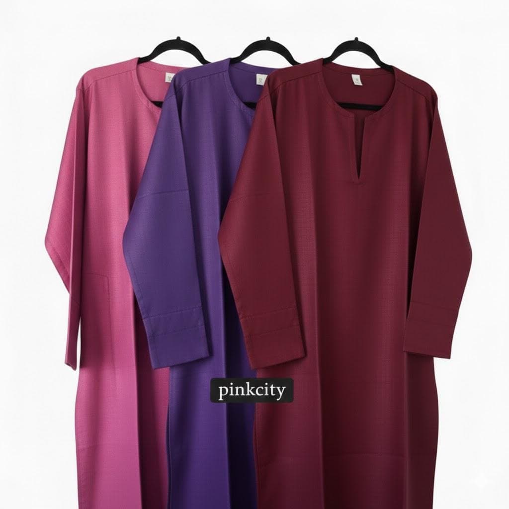 Men Solid Color Kaftan Thobe | Islamic Long Dress | Relaxed Fit Muslim | Ramadan Eid Outfit - image 3