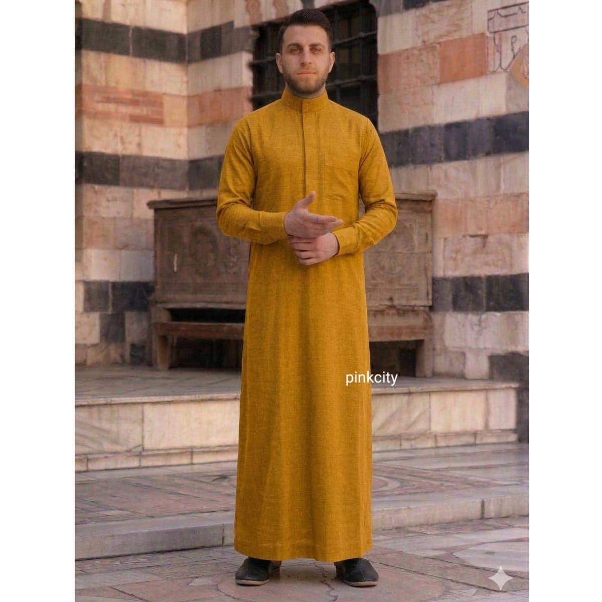 Men Thobe Jubba, Islamic Clothing for Men, Arabic , Muslim Prayer Dress, Ramadan Eid Outfit - image 4