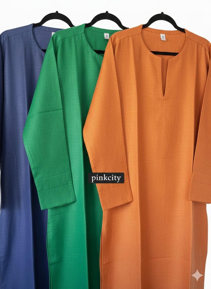 Men Solid Color Kaftan Thobe | Islamic Long Dress | Relaxed Fit Muslim | Ramadan Eid Outfit - image 5