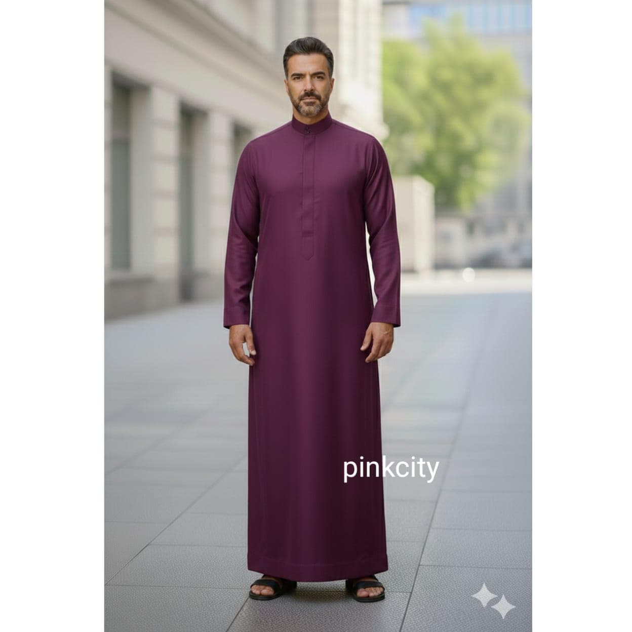 Men’s Blush Pink Thobe | Islamic Jubba for Men | Long Sleeve Arabic Thawb | Muslim Prayer - image 4