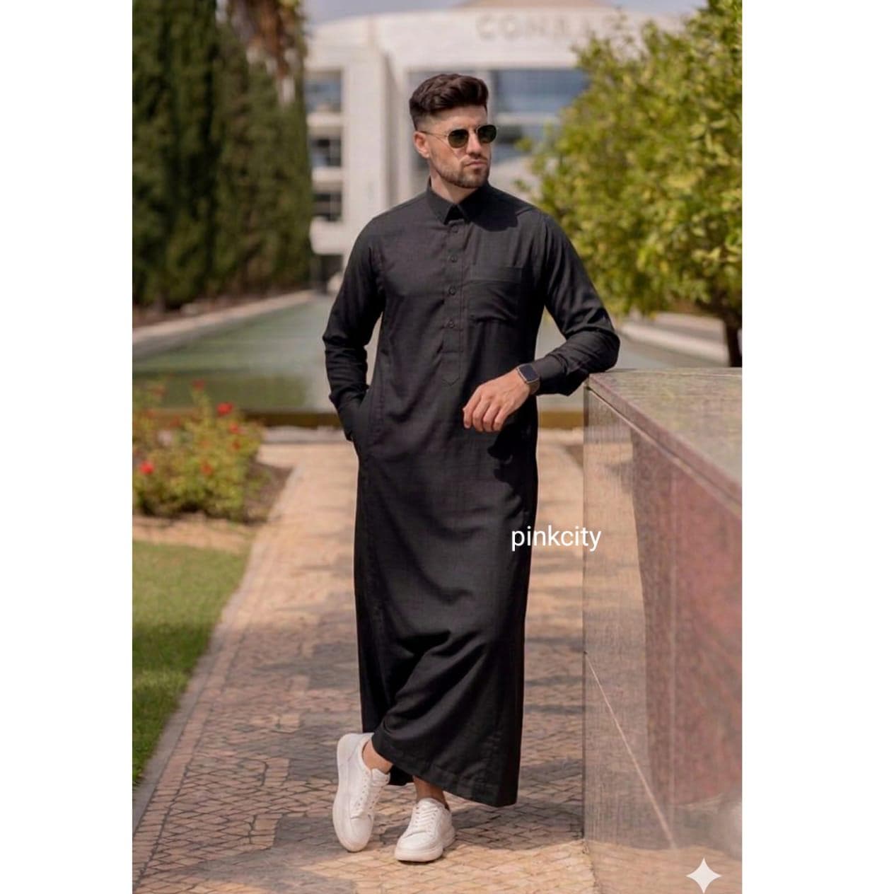 Mens Red Thobe Kaftan | Luxury Islamic Jubba Men | Arab Dishdasha | Muslim Wear | Wedding Thobe - image 4