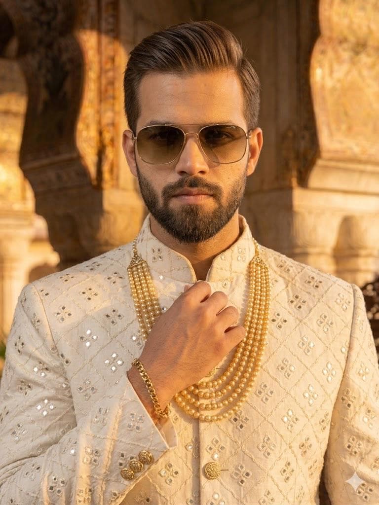 Men’s Jodhpuri Suit, Ivory Bandhgala Suit for Wedding, Indian Groom Outfit, Royal Sherwani Style - image 3