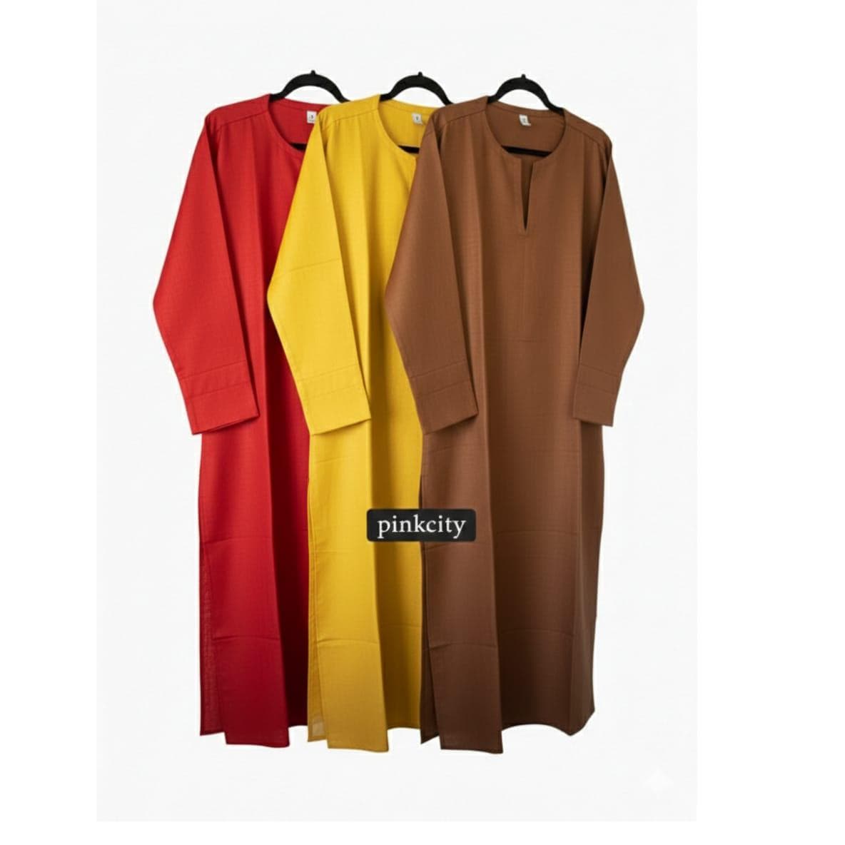 Men Solid Color Kaftan | Long Relaxed Fit Thobe Style Dress | Islamic Wear | Comfortable EverydayWear