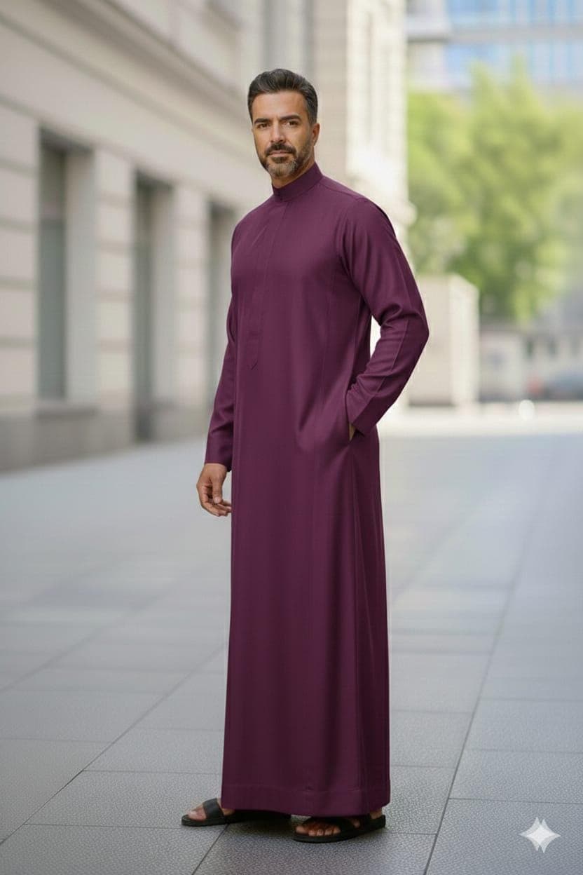 Men’s Blush Pink Thobe | Islamic Jubba for Men | Long Sleeve Arabic Thawb | Muslim Prayer - image 5