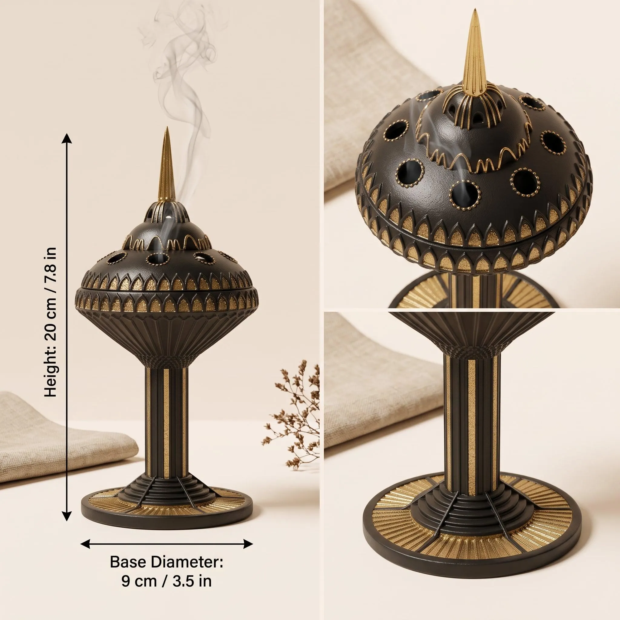 Handcrafted Antique Gypsum Aroma Censer — Hand-Painted Heritage Decorative Burner - image 5
