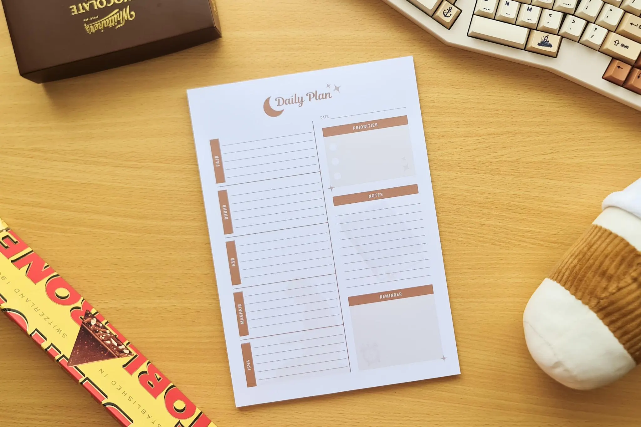 Cosy Brown Daily Planner Islamic Notepad