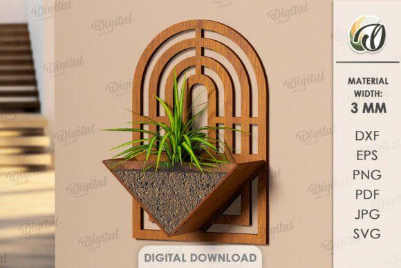10 Wooden Hanging Planter Designs | Laser Cut SVG DXF Files (Digital Download) - image 5