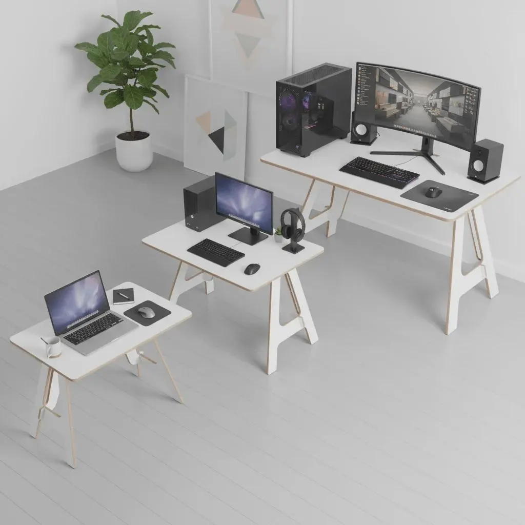 Modern Plywood Computer Desk, CNC Router Furniture, Flat-Pack Design (Digital Download)