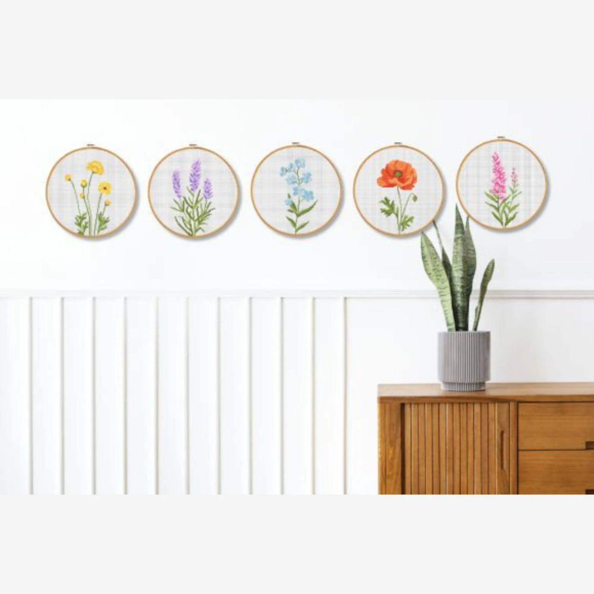 5 Wildflower Cross Stitch Patterns | Beginner Floral Embroidery PDF Download - image 5