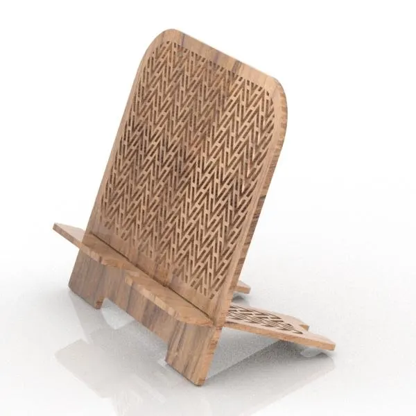 Geometric Wooden Tablet Holder, Laser Cut Stand (SVG DXF File)
