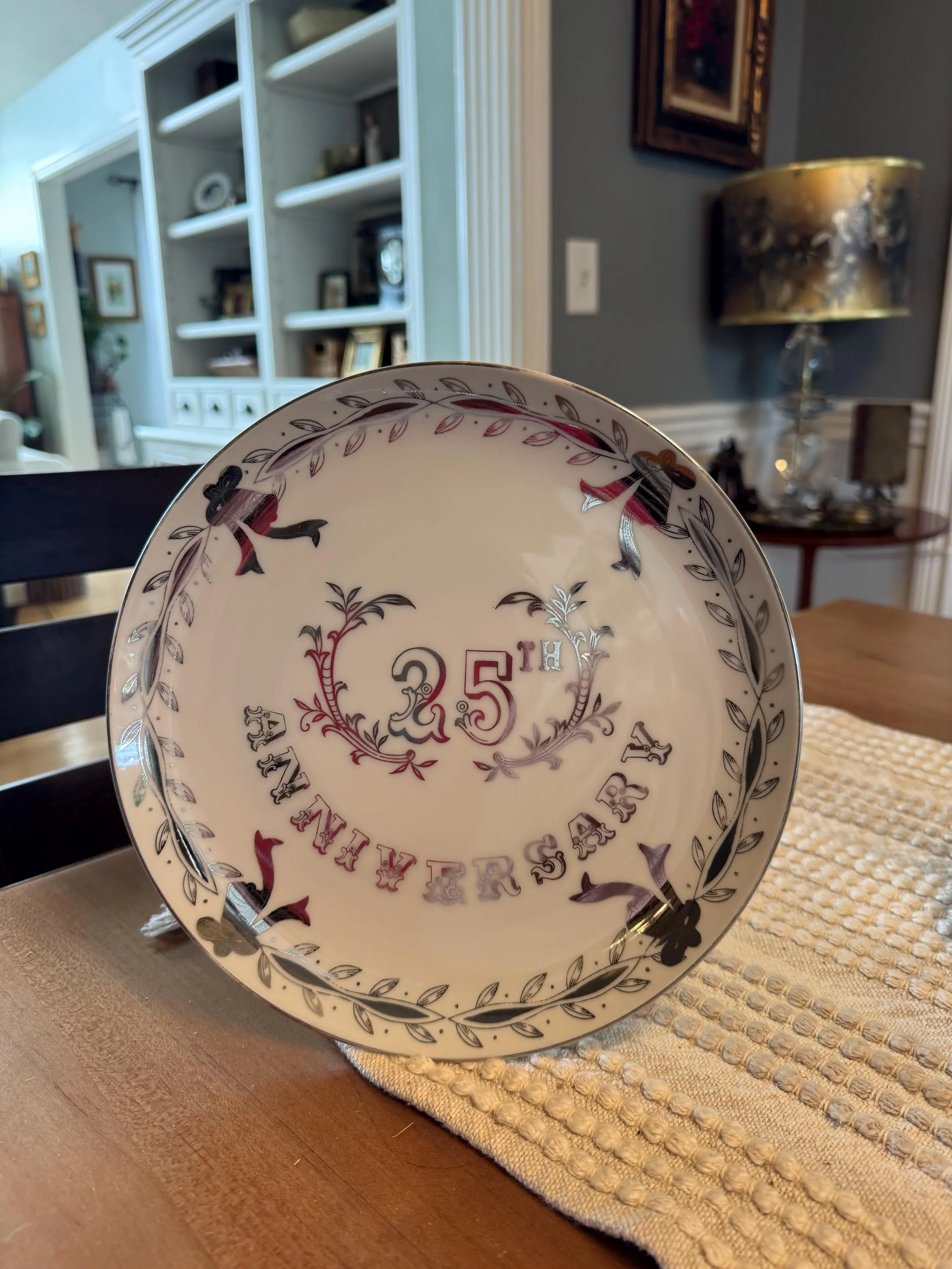 Vintage Lefton China 25th Anniversary Plate