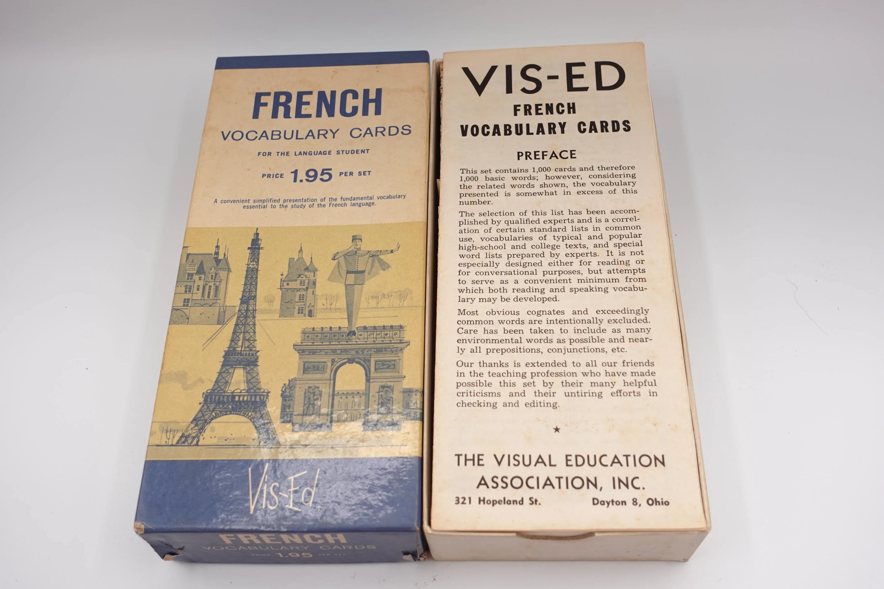 Vintage Vis-Ed French Vocabulary Cards Original Box French Flash Cards Language Learning Ephemera Dayton Ohio - image 4