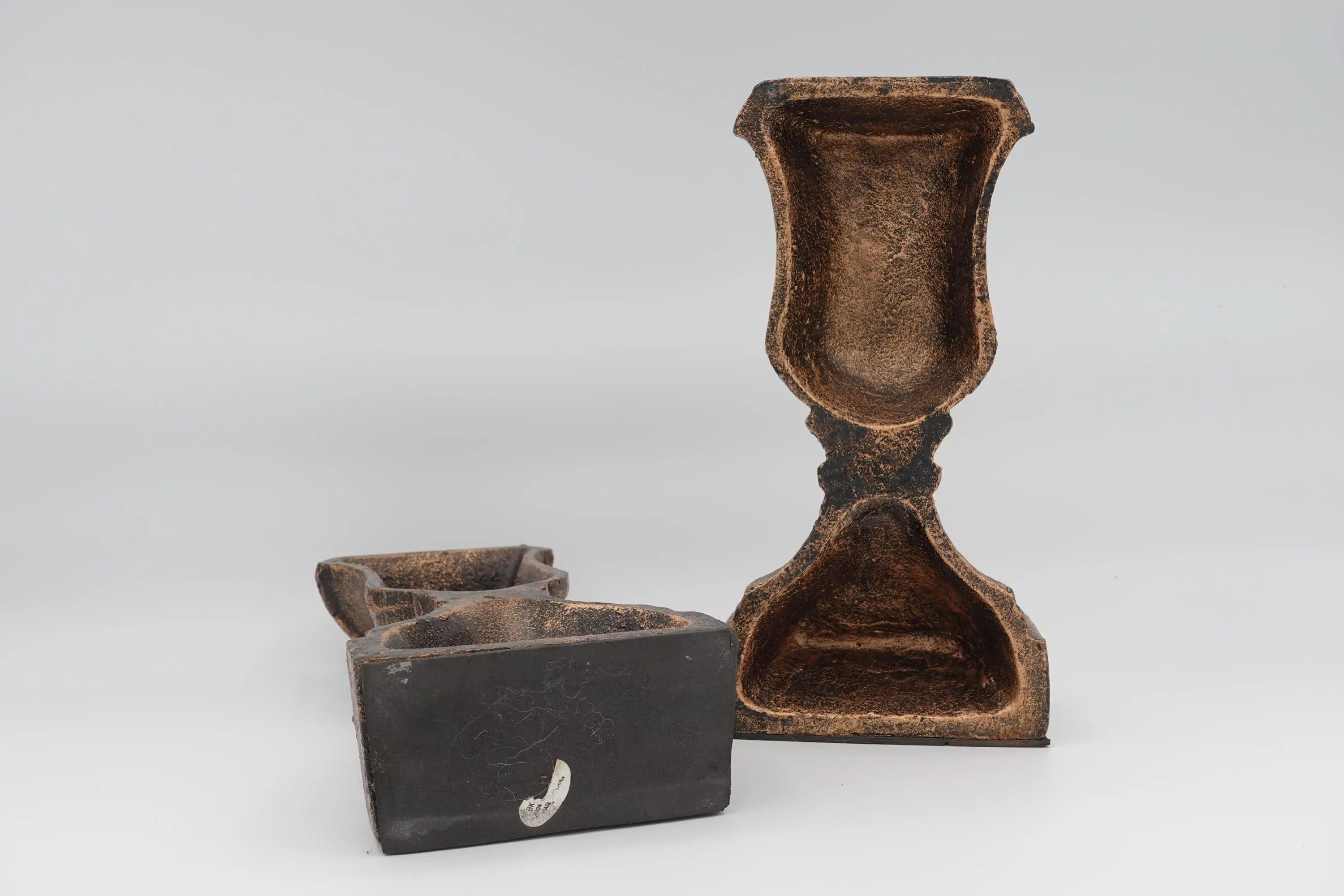 Cast Iron Urn Bookends Pair | Antiqued Bronze Classical Pedestal Book Ends | Old World Library Decor - image 5