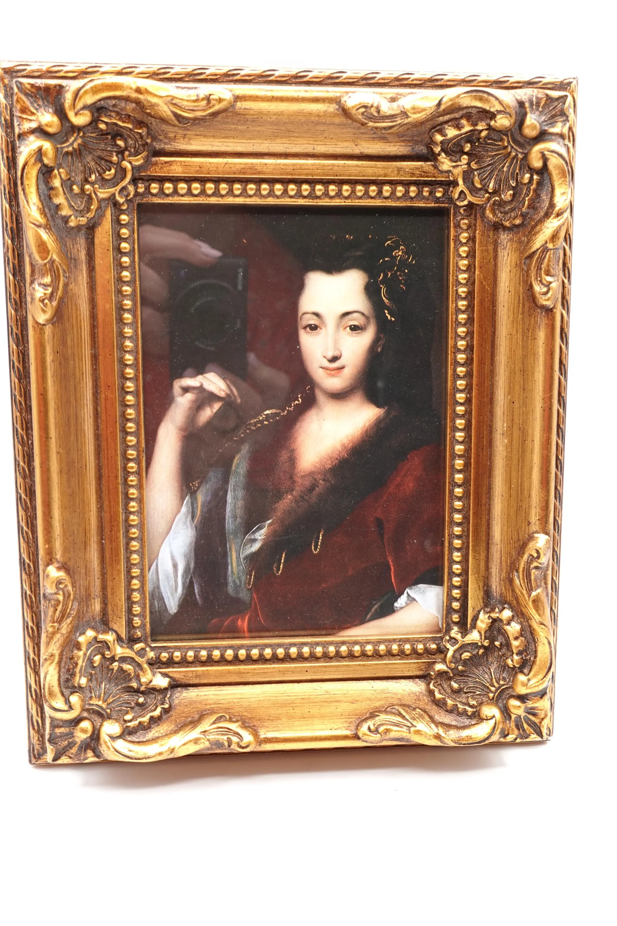 Ornate Gold Framed Lady Portrait Print Old World European Style Victorian Baroque Decor 10 Inch - image 3