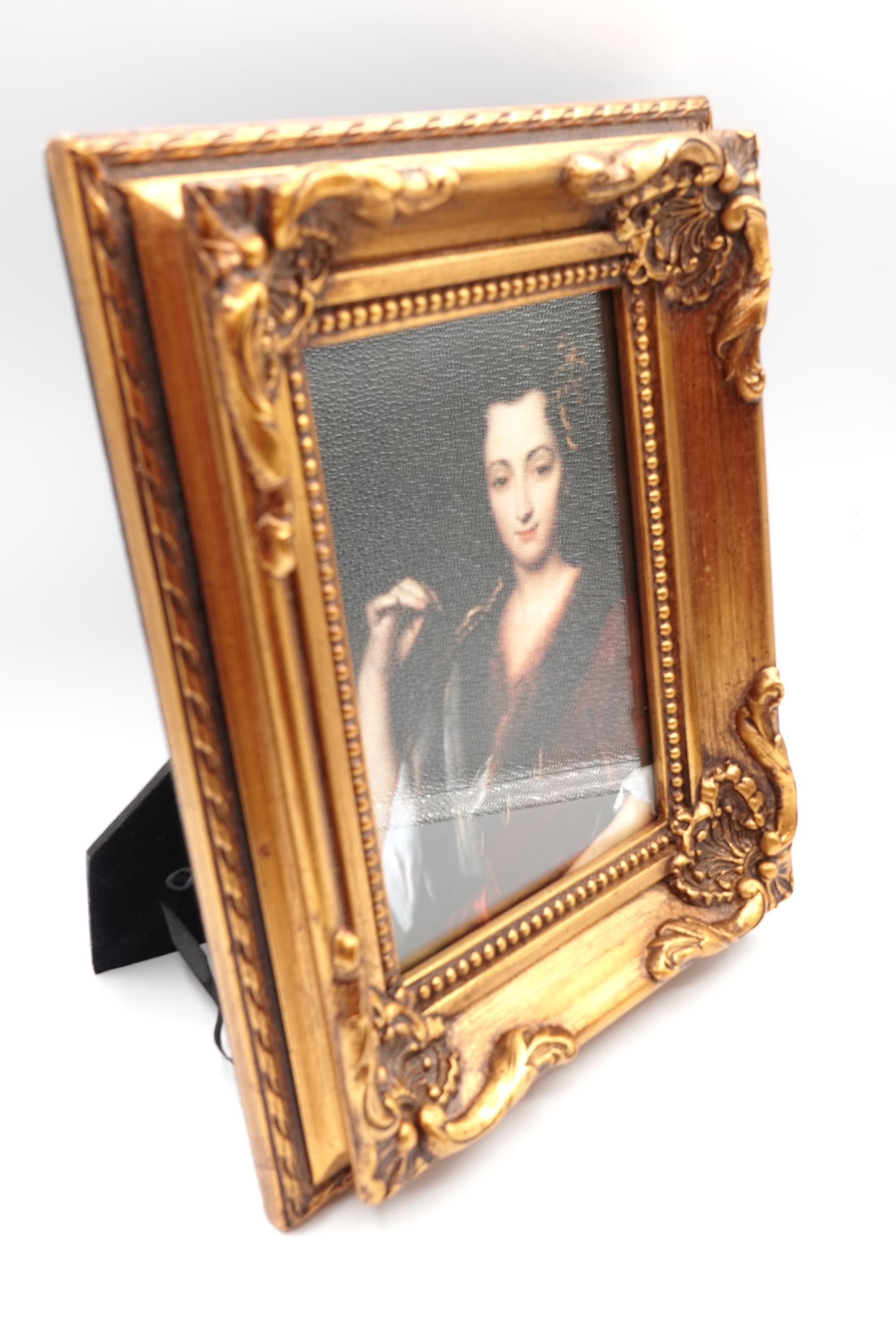 Ornate Gold Framed Lady Portrait Print Old World European Style Victorian Baroque Decor 10 Inch - image 4