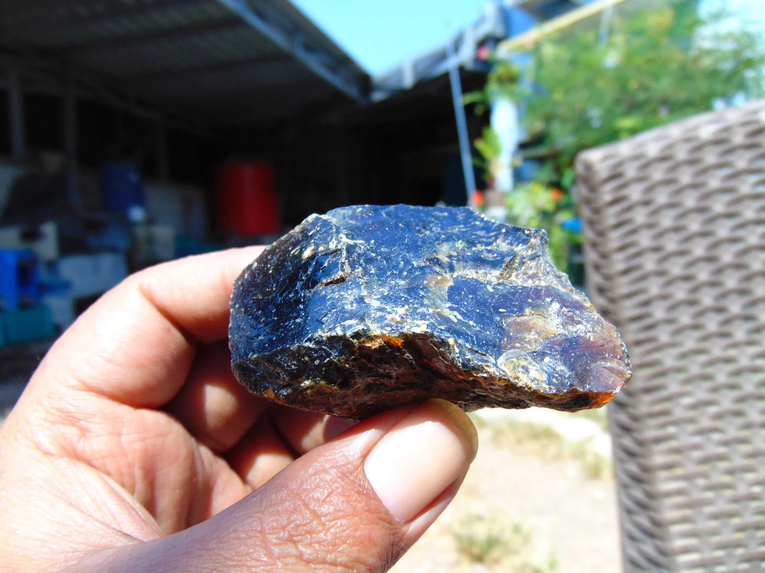 36 gram Rough Raw Indonesian Crystal Blue Amber  26RBX26 52x31x30 - image 3
