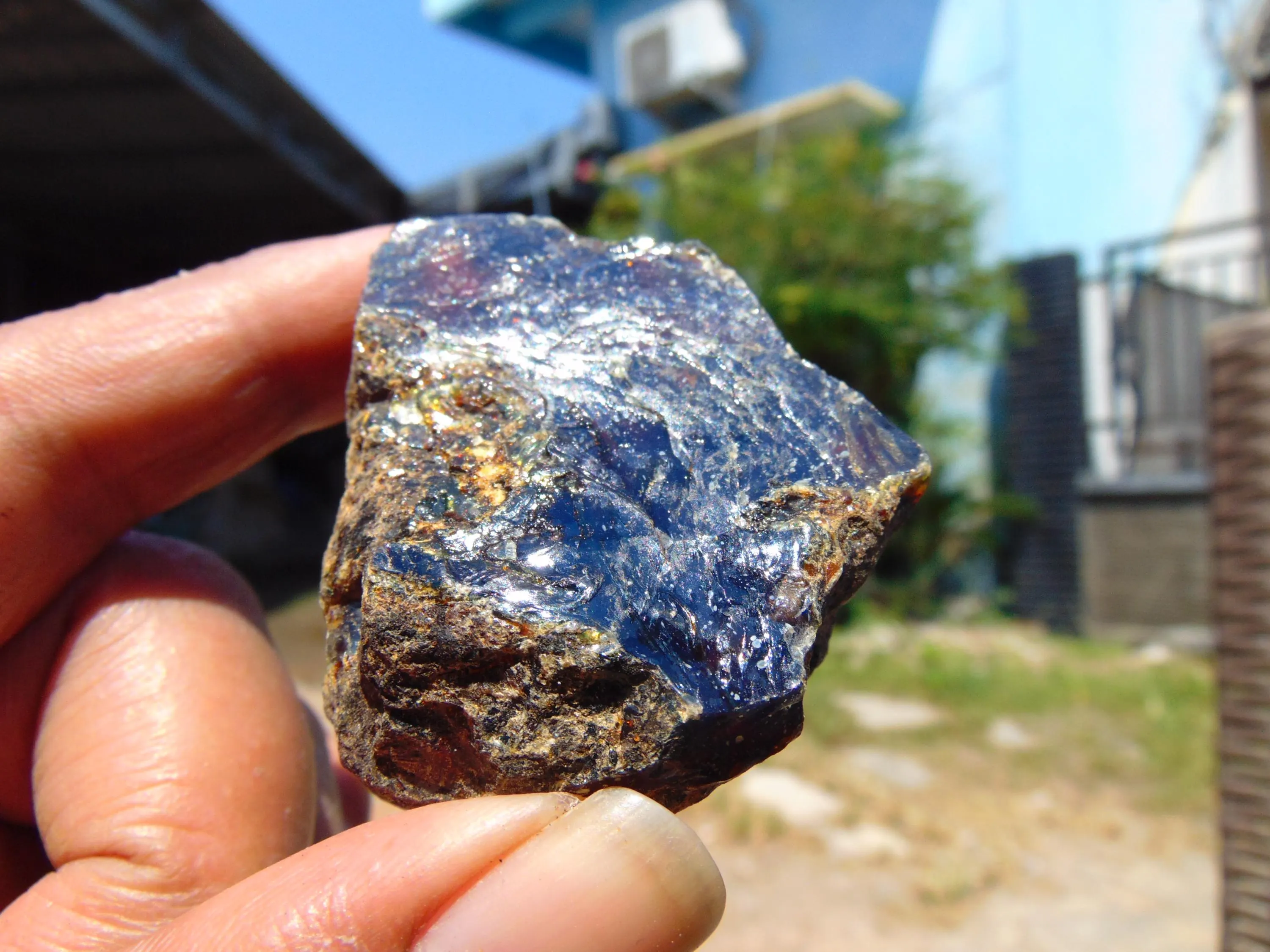 25 gram Rough Raw Indonesian Blue Amber  26RBX36 59x35x22 - image 3