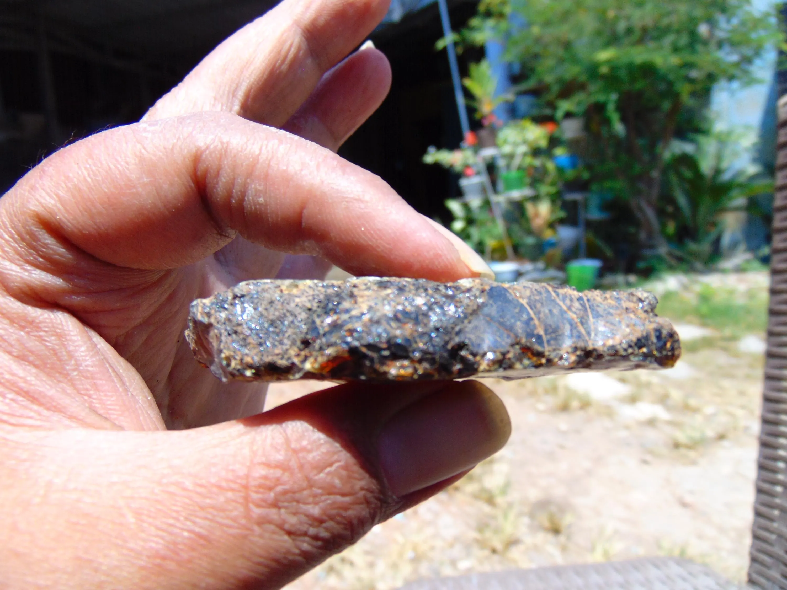 19 gram Rough Raw Indonesian Crystal Blue Amber  26RBX90 60x25x11 - image 5
