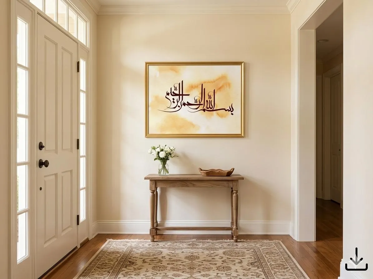 Bismillah Islamic Wall Art, Arabic Calligraphy Print, Quran Digital Download, Muslim Home Decor, Islamic Print Poster, Modern Muslim Gift