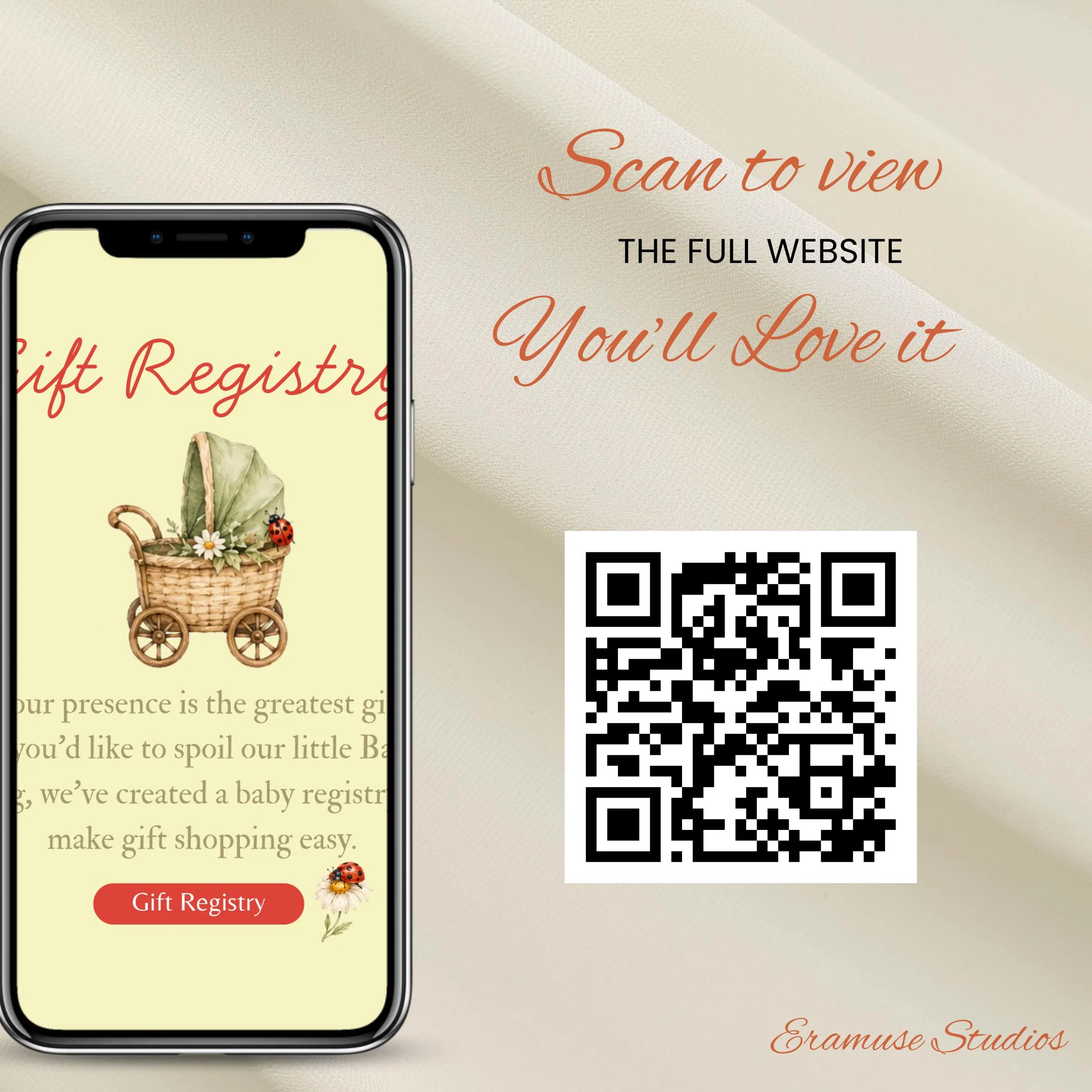 Love Bug Baby Shower Website Template, Editable Canva Invitation with RSVP, Animated Ladybug Invite, Countdown & Registry - image 4