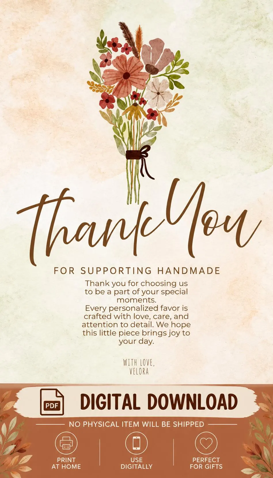 Small Business Thank You Card, Printable Thank You Card, Digital Download - image 3