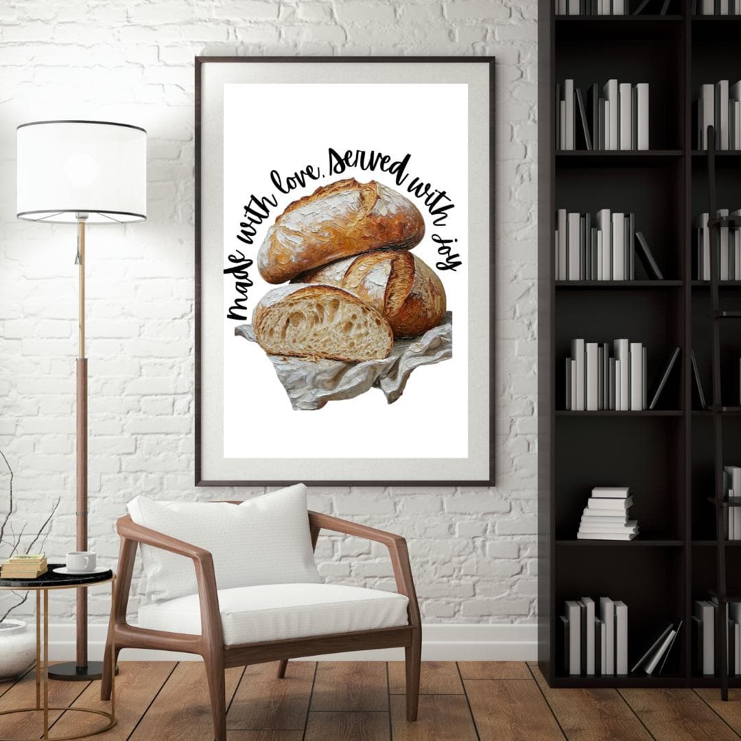 Made With Love, Served With Joy | Kitchen Wall Art | Impasto Style Print | Digital Download | A4 Printable Kitchen Quote Decor - image 4