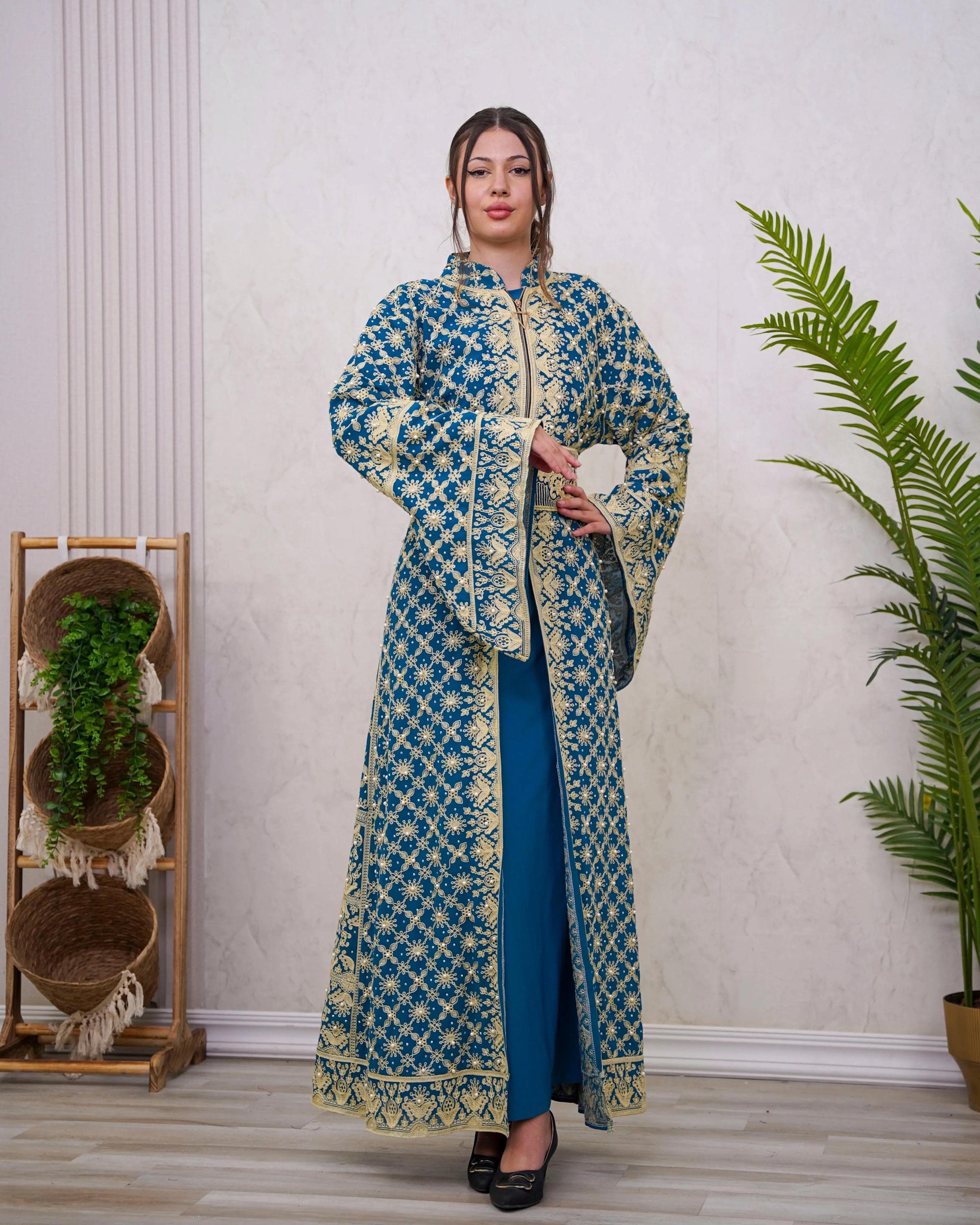 Nasrah Kaftan - Embroidered Palestinian Thobe High Quality - JPK Traditions