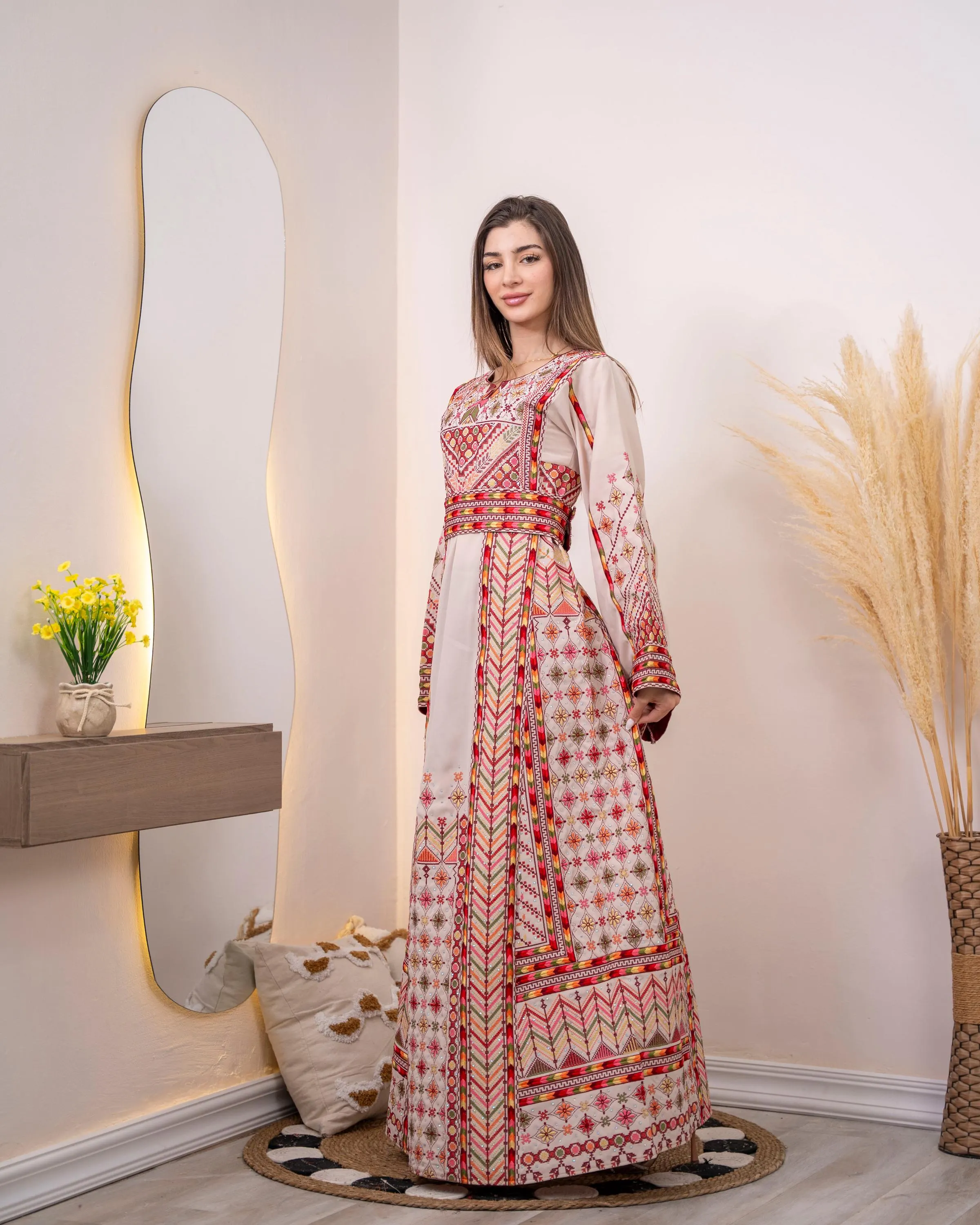 Beit Jala Glow2 - Embroidered Palestinian style Thobe Dress High Quality