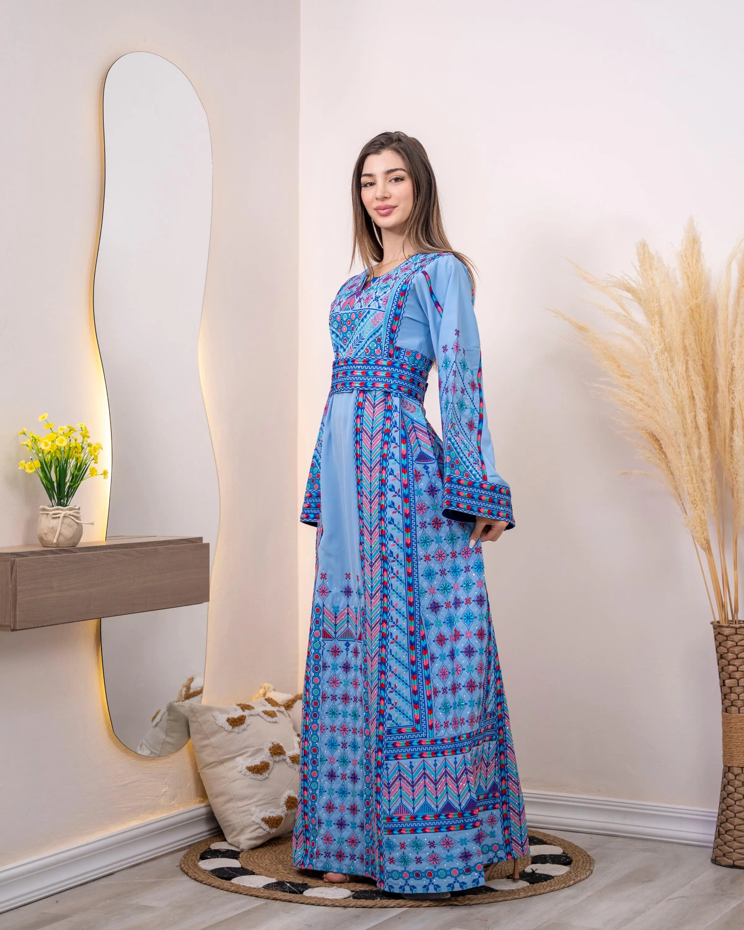 Beit Jala Glow2 - Embroidered Palestinian style Thobe Dress High Quality