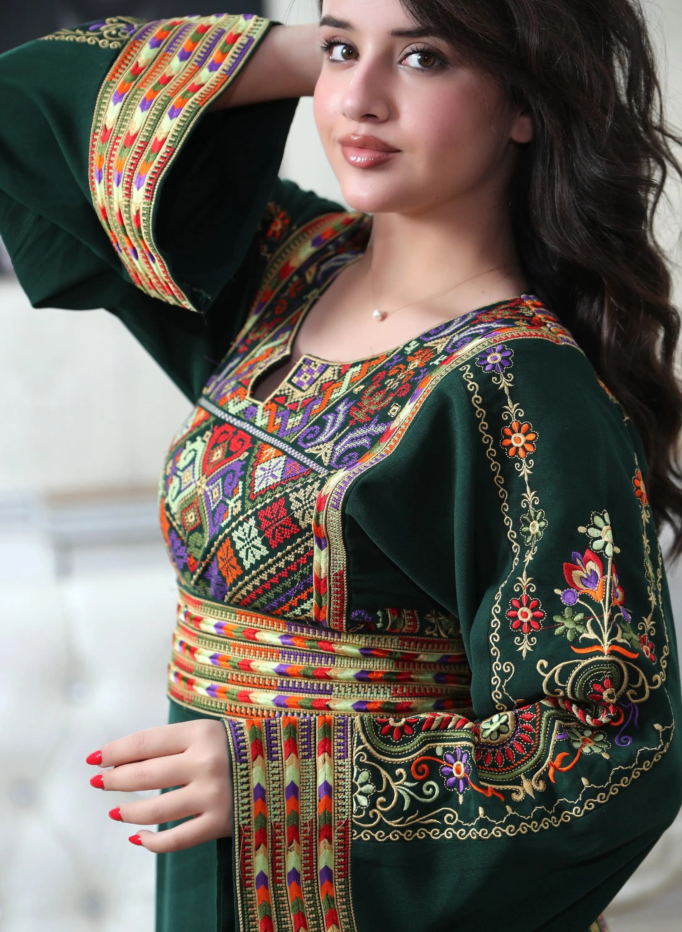 Beam Of Haifa 2 - High Quality Traditional Embroidered Palestinian Thobe