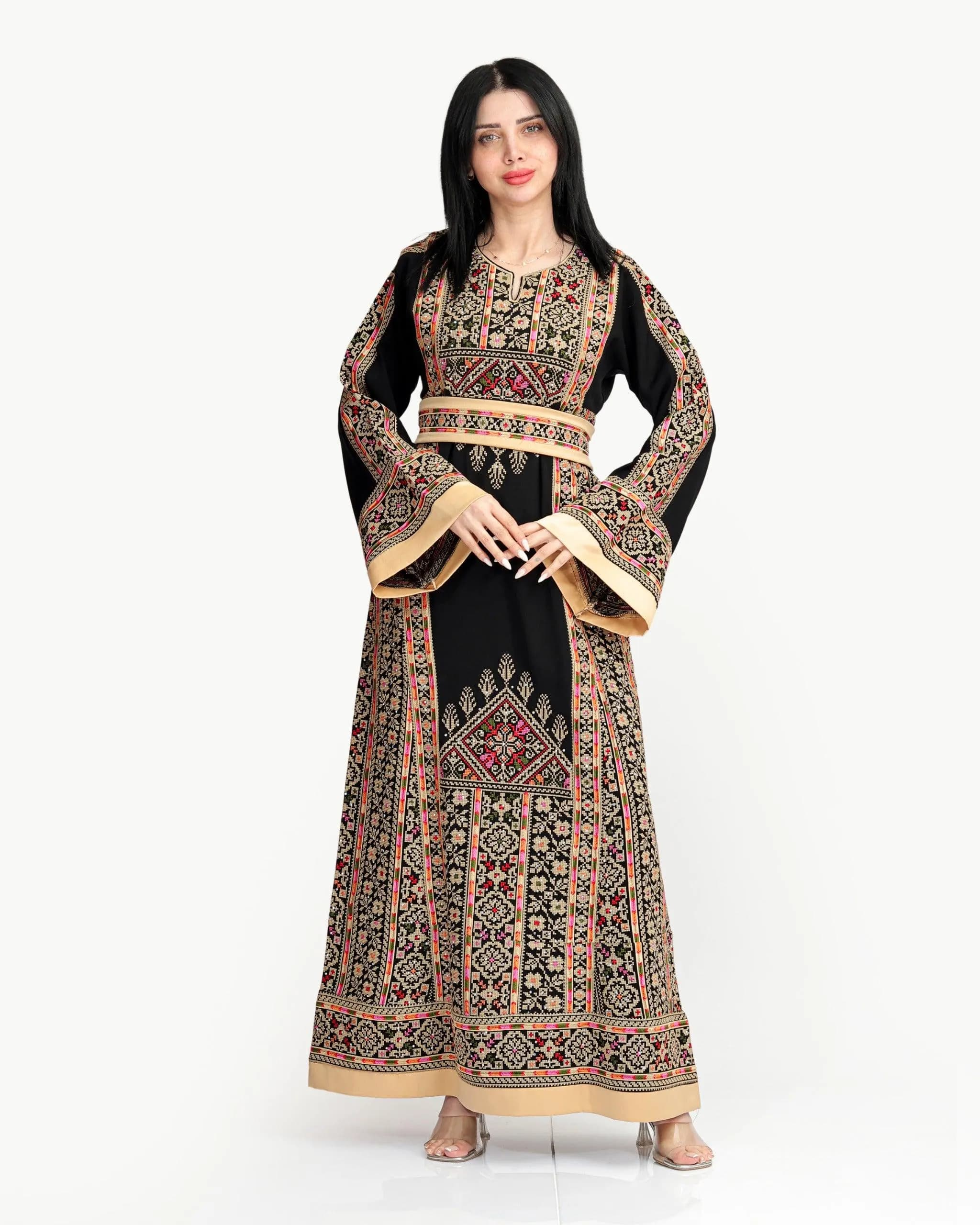 Beauty Of Beit Jala - High Quality Embroidered Palestinian Thobe Dress