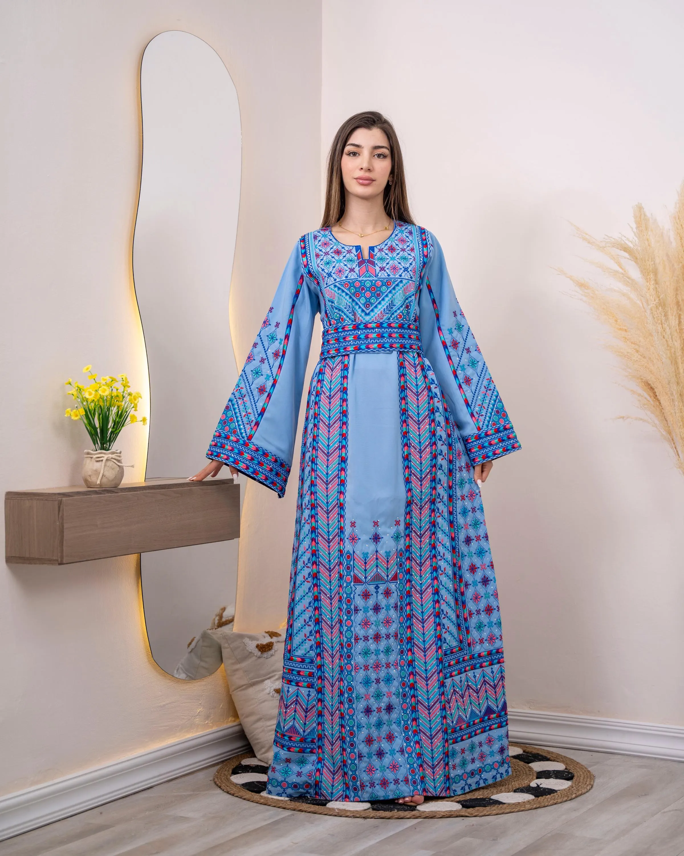 Embroidered Palestinian Thobe Dress – Beit Jala Style, Exquisite Needlework