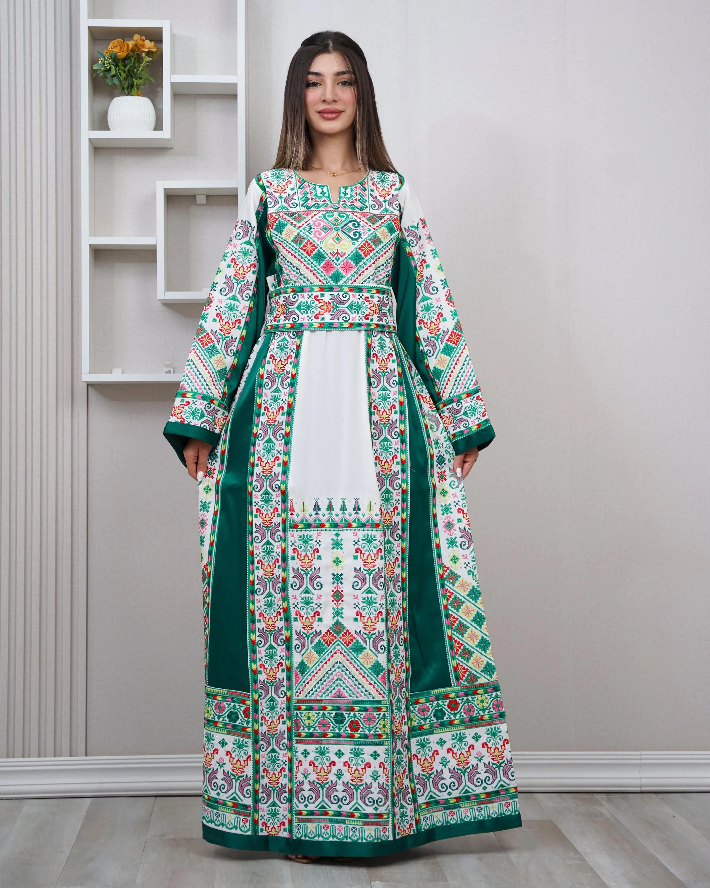 Embroidered Palestinian Thobe - Traditional Dress, Ray Of Safad