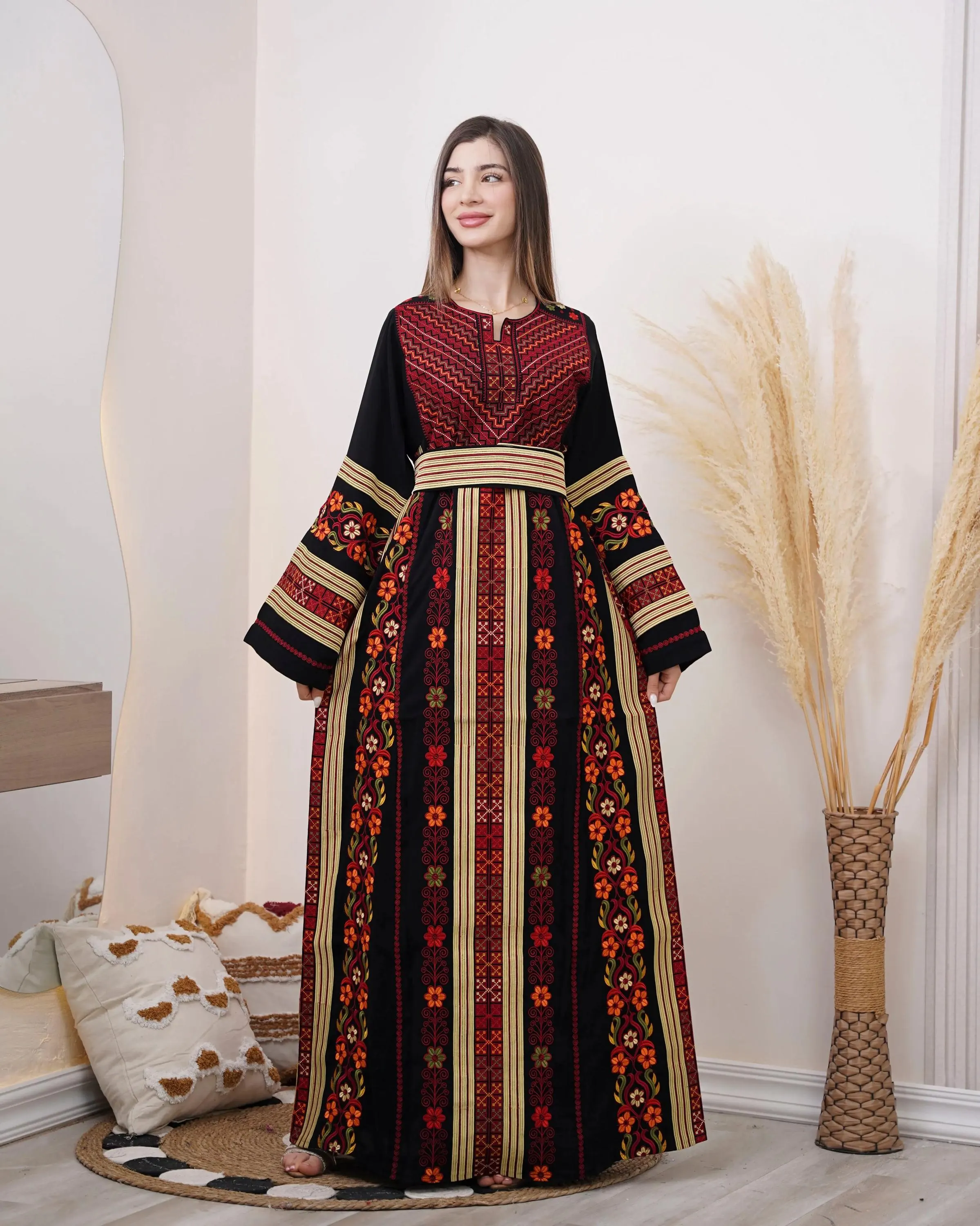 Roses Of Yafa - High Quality Embroidered Palestinian Thobe/Dress - JPK Traditions