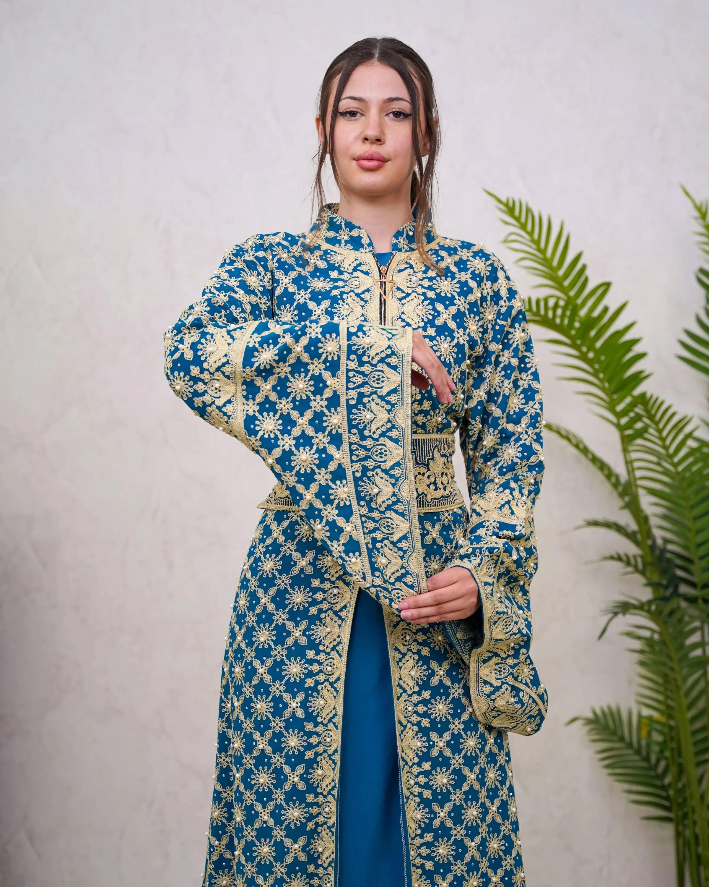 Nasrah Kaftan - Embroidered Palestinian Thobe High Quality - JPK Traditions