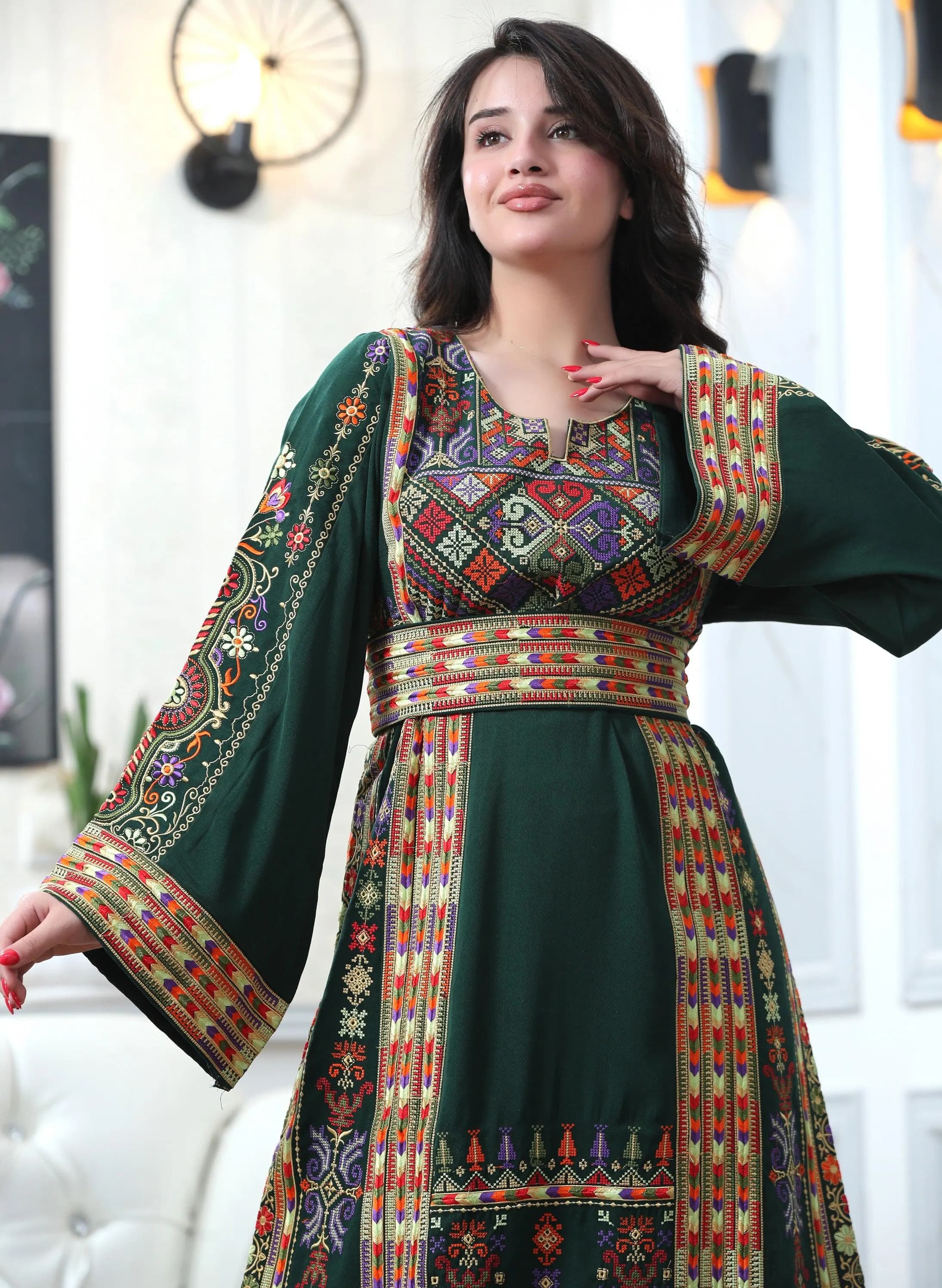 Beam Of Haifa 2 - High Quality Traditional Embroidered Palestinian Thobe